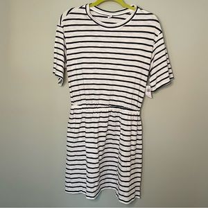 Old Navy Black and White Striped Mini Dress